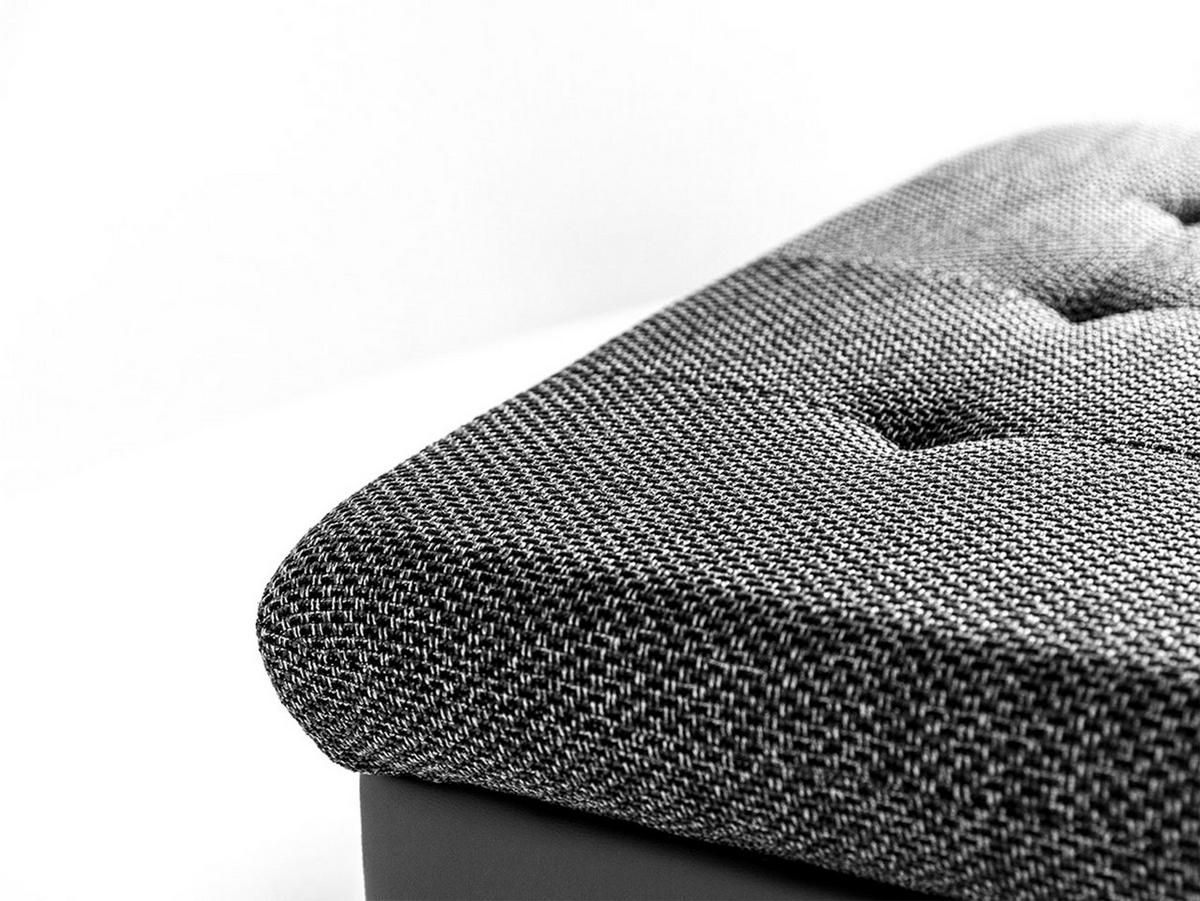 POLSTERHOCKER Niko Klein - Silberfarben/Hellgrau, Holz/Textil (70/41/68cm) - MIRJAN24