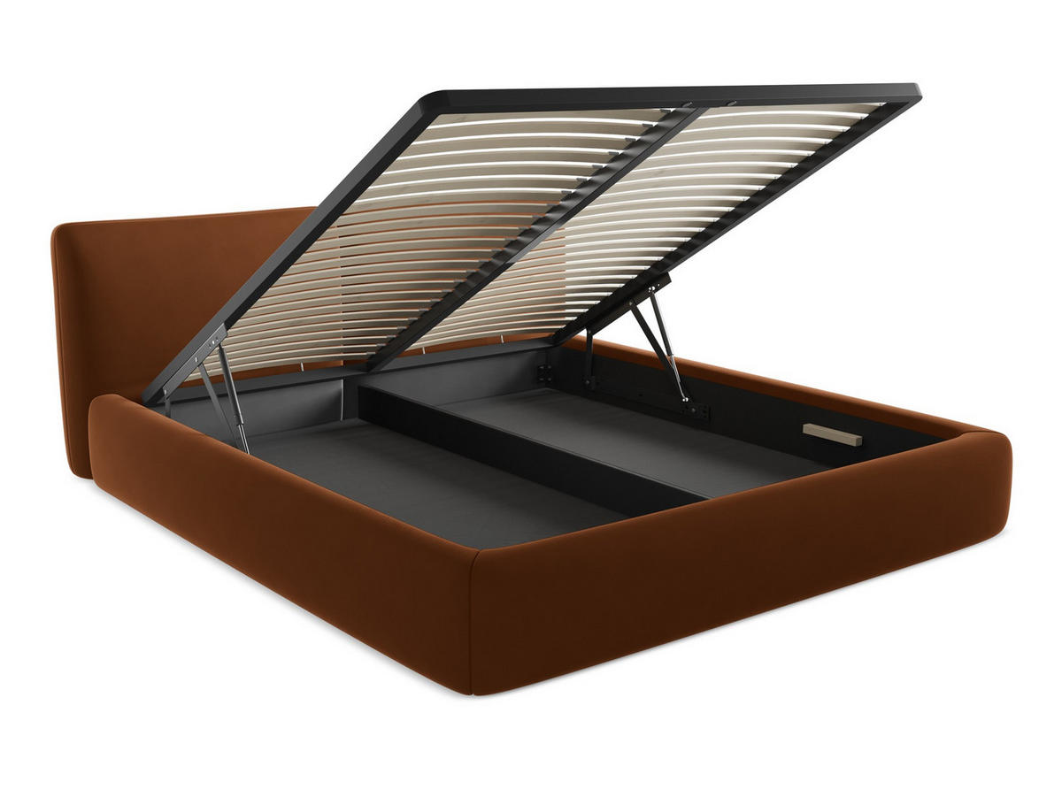 POLSTERBETT mit Bettkasten und Lattenrost 180x228 Grau - Schwarz/Graphitfarben, Kunststoff/Textil (160/200cm) - Makamii