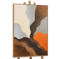 GEMÄLDE Abendliche Hügel Schattenfugenrahmen Eichefarben 140x100 cm - Eichefarben, Holz (140/100cm) - YS-art gallery
