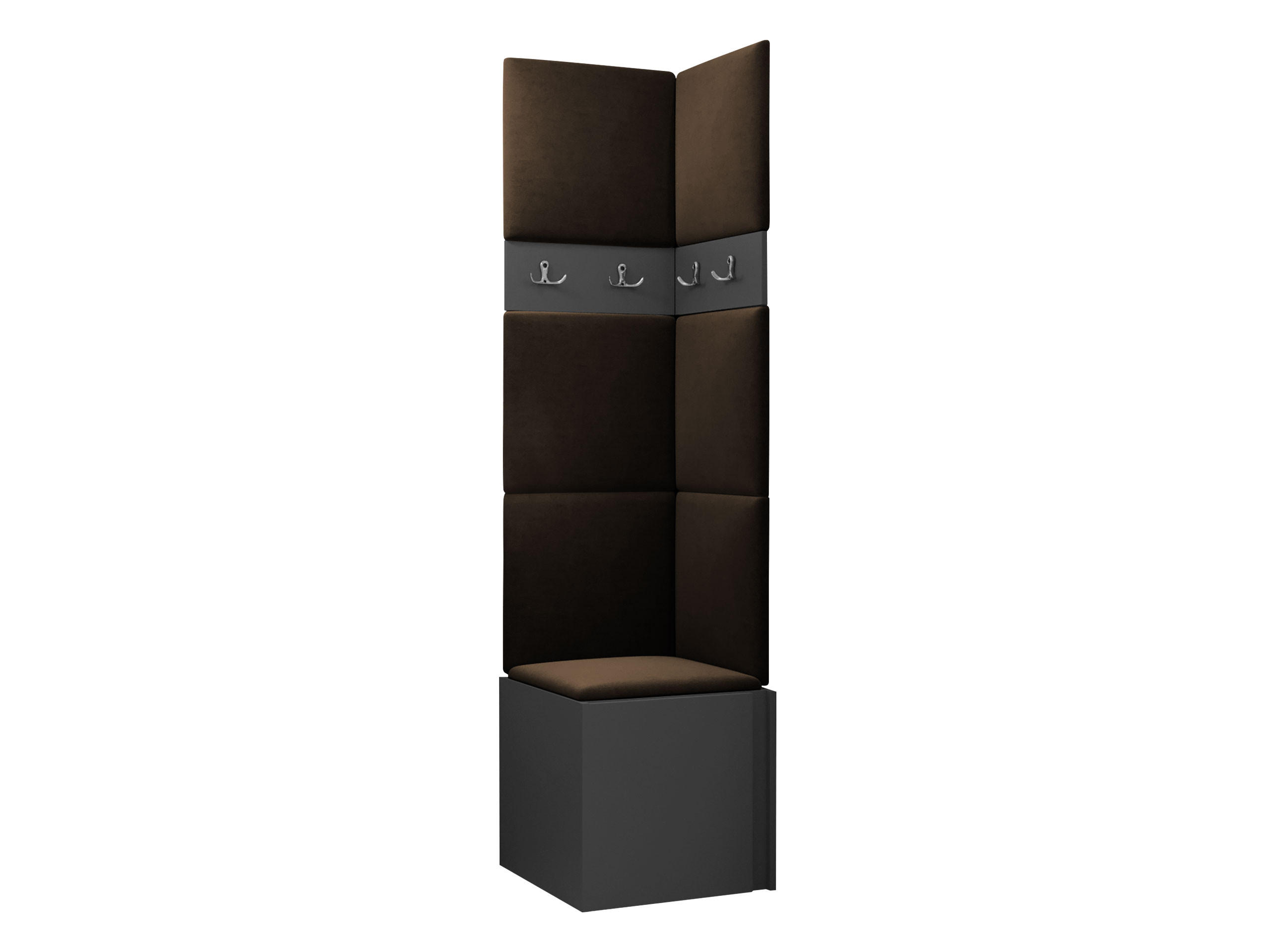 GARDEROBEN-SET Orion XXI - Graphitfarben/Braun, Holzwerkstoff/Kunststoff (42/186/46cm) - MIRJAN24