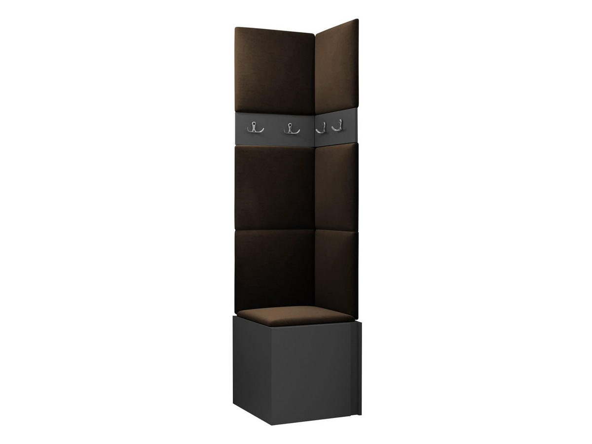 GARDEROBEN-SET Orion XXI - Graphitfarben/Braun, Holzwerkstoff/Kunststoff (42/186/46cm) - MIRJAN24