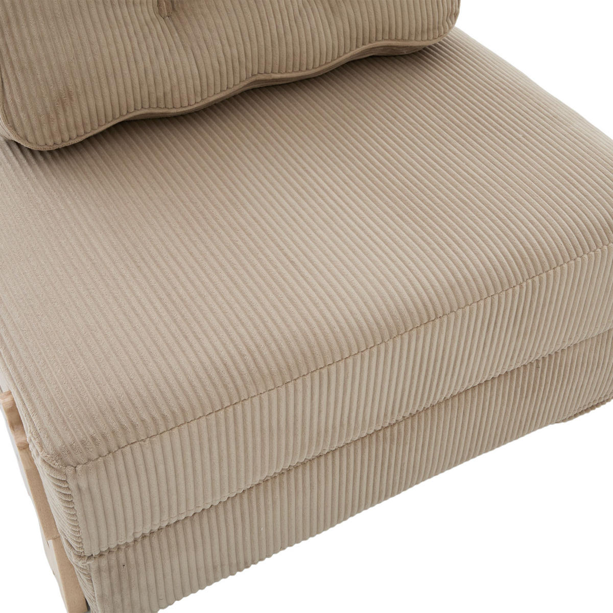 SCHLAFSESSEL ausklappbar mit Holzgestell, DE-42596, Khaki - Sandfarben, Holzwerkstoff (90/84/86cm) - ComfortXL