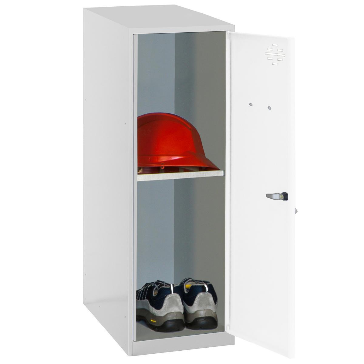 SCHLIESSFACHSCHRANK Amego HxBxT 91,5x30x50 cm 1x Fachboden Ohne Standfüße Weiß-Grau - Weiß, Metall (30/91.5/50cm) - PROREGAL