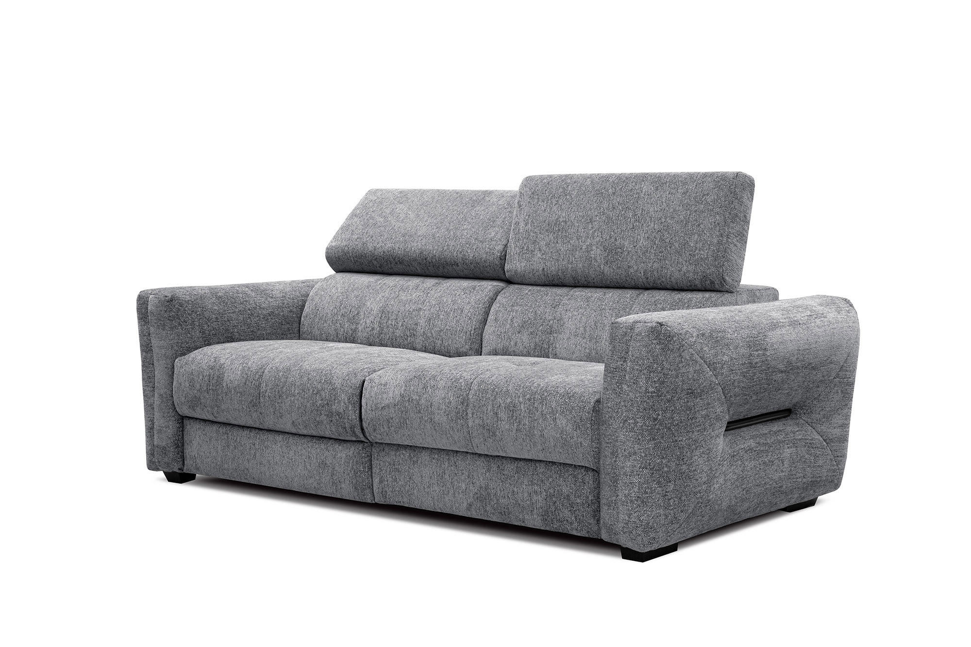 SOFA CALVERA 3-Sitzer mit 1 Relaxfunktion, grau - Grau, Holzwerkstoff/Textil (204/79/106cm) - Courtois Laville