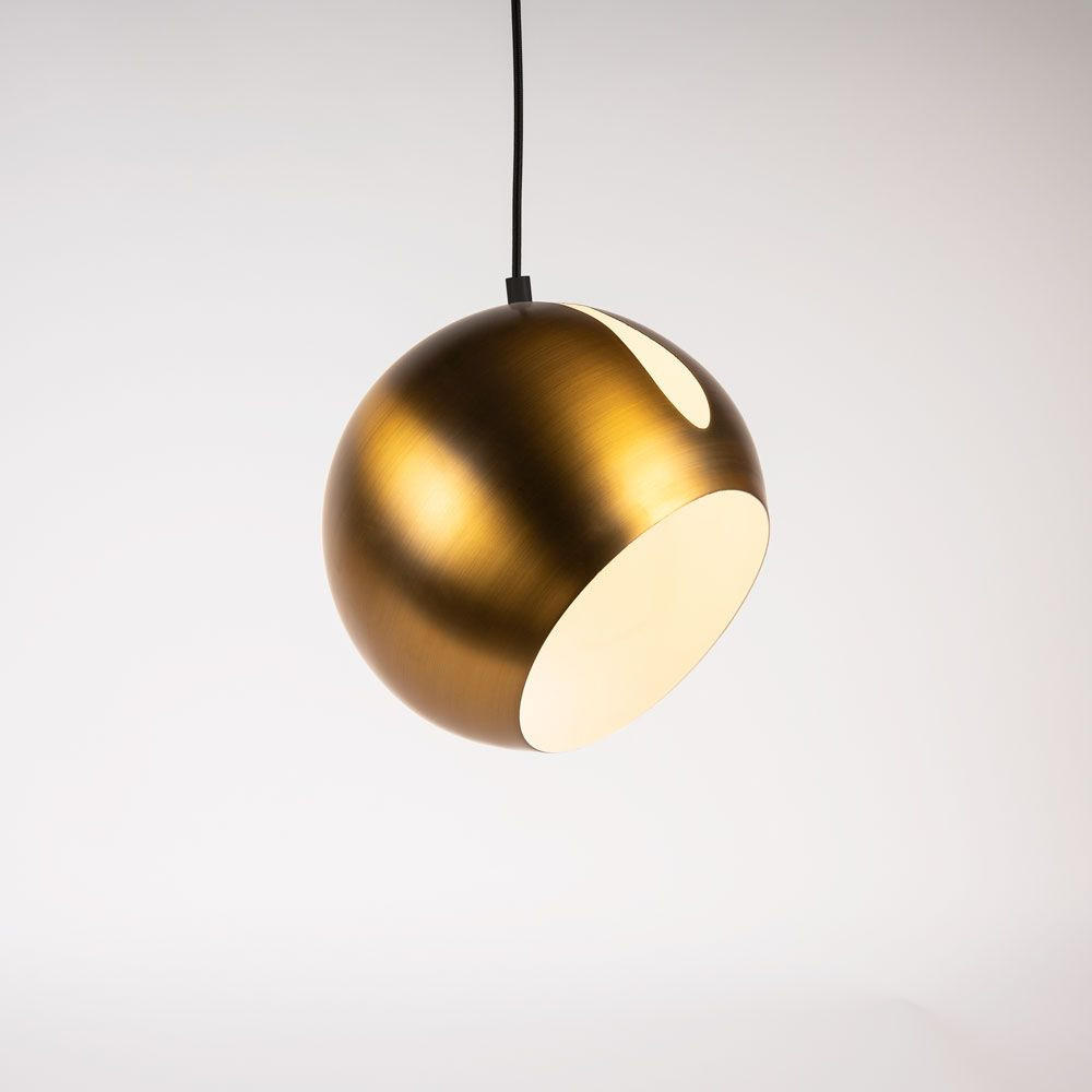 GALERIELEUCHTE Ball 5m Abhängung Gold/Schwarz Ø 30cm - Goldfarben/Schwarz, Metall (30/30/20cm) - s.luce