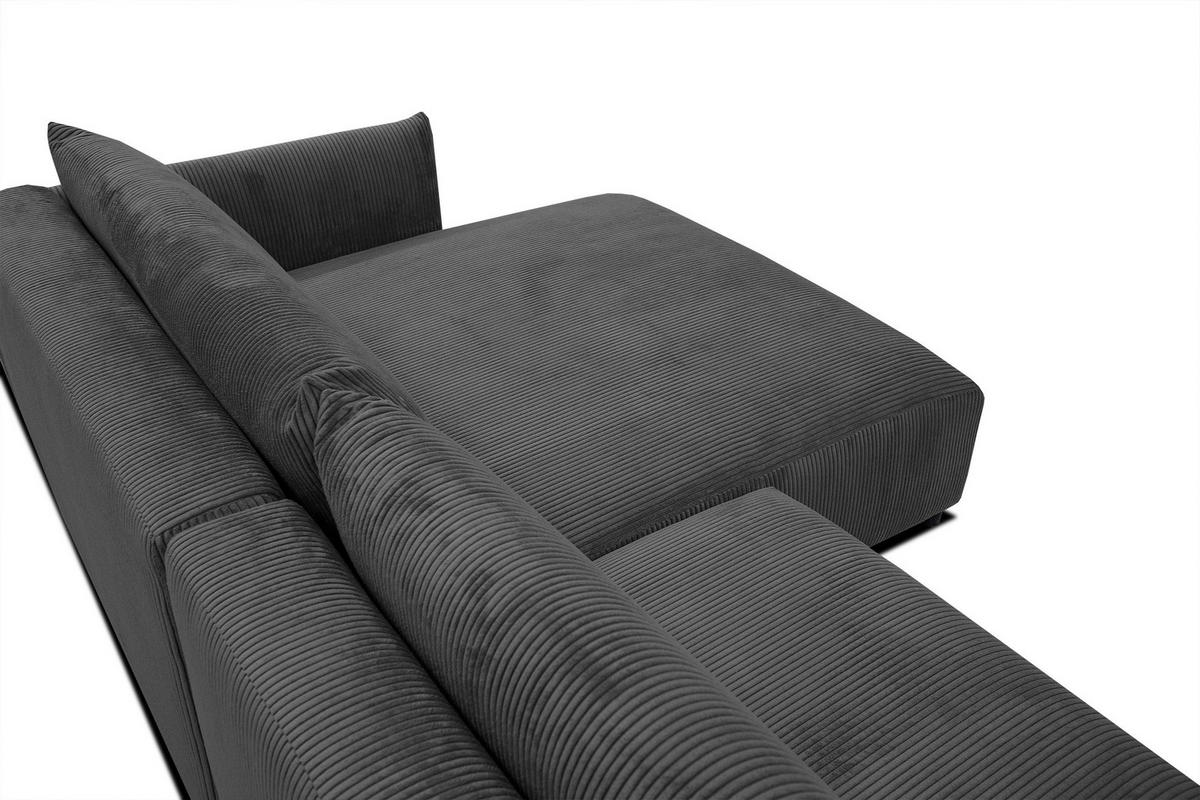 ECKSOFA TAUER 5-Sitzer, dunkelgrau - Dunkelgrau/Schwarz, Holzwerkstoff/Kunststoff (292/174cm) - Courtois Laville