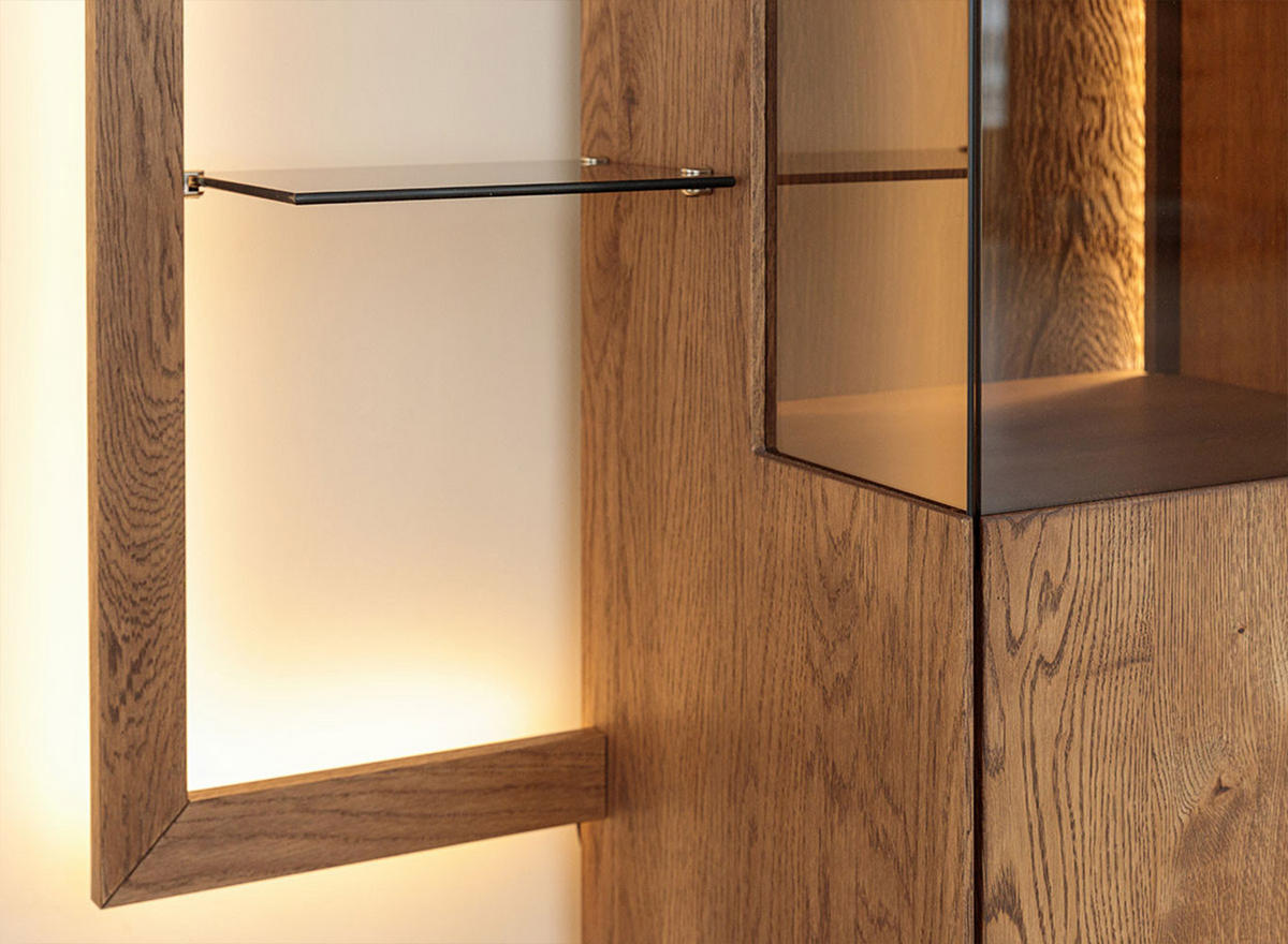 HÄNGEVITRINE Collodi Wildeiche Tabak 73 / 37 / 175cm - Wildeiche/Eichefarben, Holz (73/175/37cm) - Feldmann-Wohnen