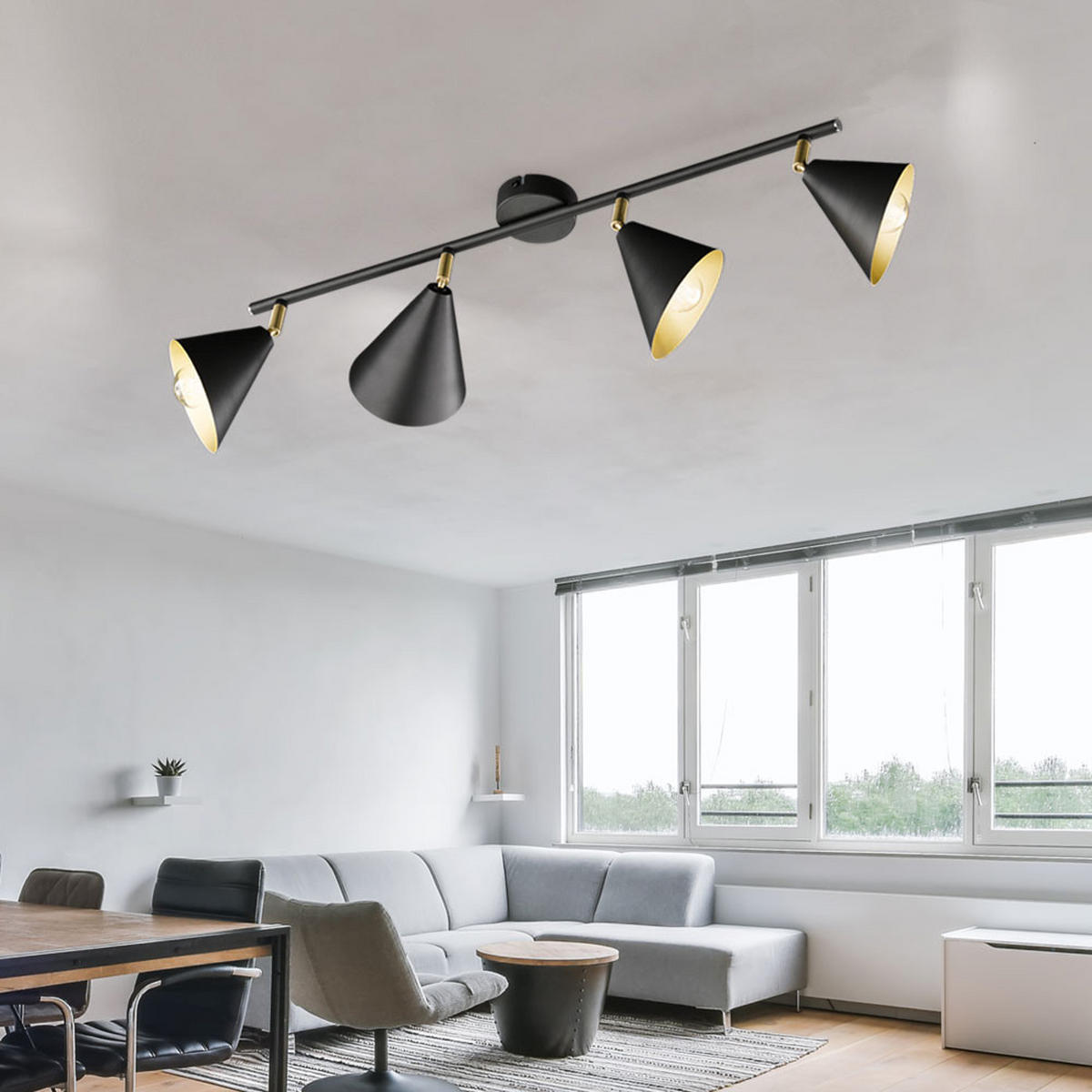 LED DECKENLEUCHTE Anthrazit Gold - Anthrazit, Metall (72/12/21cm) - Wofi