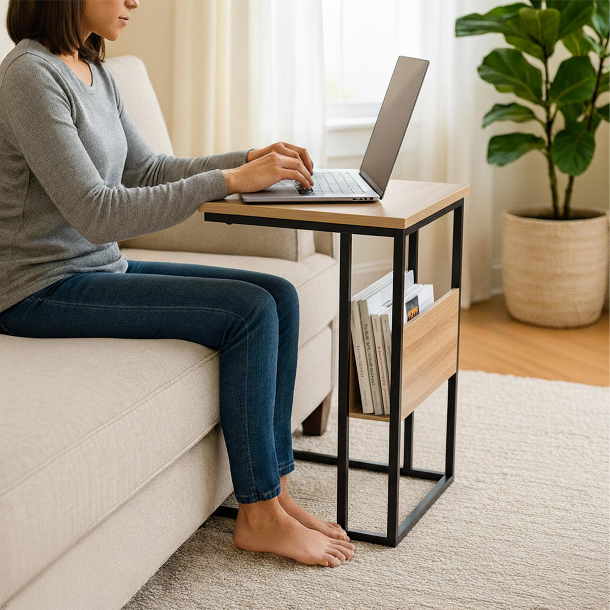 BEISTELLTISCH - Multicolor, Holzwerkstoff/Metall (36/55/60cm) - Relaxdays