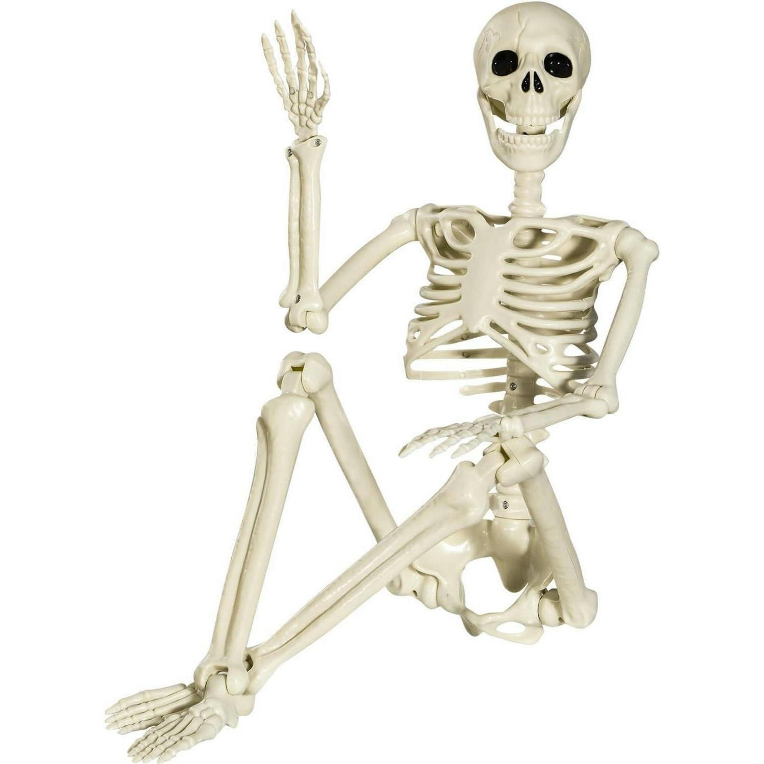 HALLOWEEN-SKELETT 90 cm mit beweglichen Gelenken - Weiß, Kunststoff (10/5/30cm)
