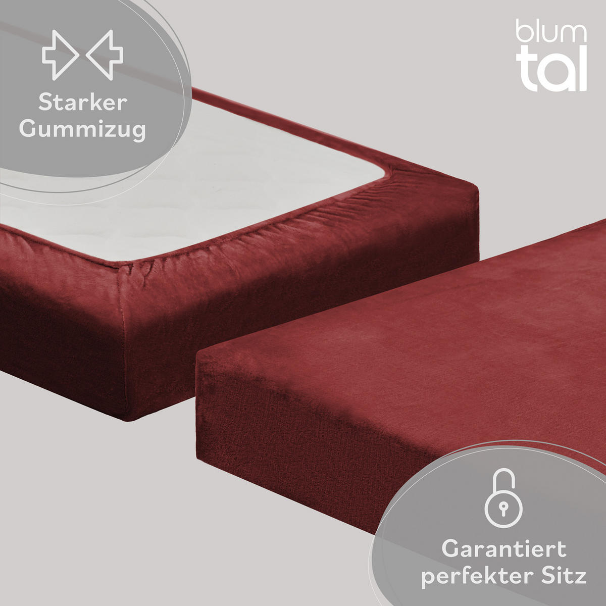 SPANNBETTLAKEN Cashmere Touch 120 x 200 cm Plüsch Rot - Dunkelrot, Textil (200/120cm) - Blumtal