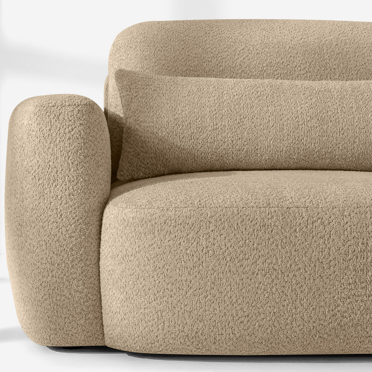 ECKSOFA rechts ELOSA - Ecru, Holz/Textil (245/165cm) - KONSIMO®