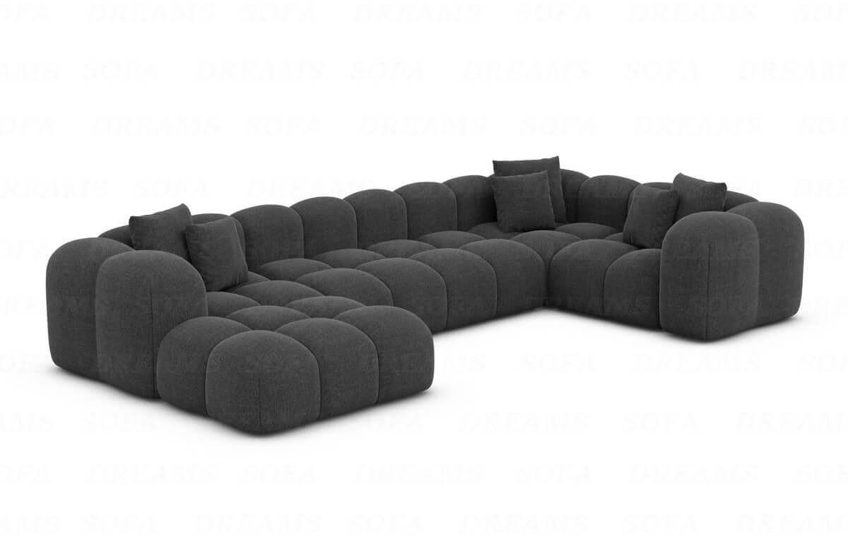 WOHNLANDSCHAFT Cloud Anthrazit Strukturstoff - Anthrazit, Kunststoff (314/72/184cm)