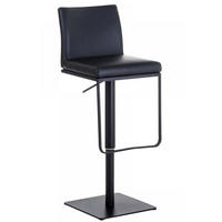 BARHOCKER Lederlook Schwarz - Schwarz, Textil/Metall (42/86/44cm) - CLP