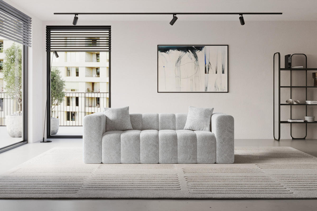POHOVKA 2-MÍSTNÁ DONY-2 232x90x71 cm Šedá Žinylka - šedá/černá, kompozitní dřevo/textil (232/71/90cm) - ALTDECOR