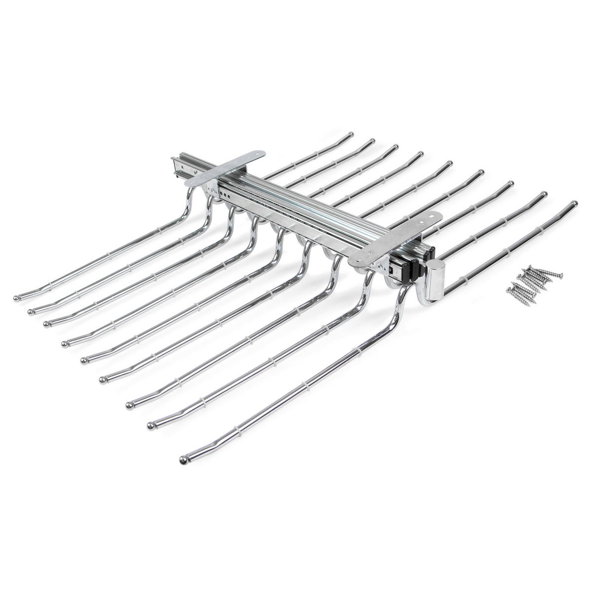 HOSENBÜGEL Ausziehbarer doppelter für Schränke, Verchromt, Stahl und Kunststoff - Chromfarben, Metall (47/11/66.5cm) - EMUCA