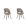ESSZIMMERSTUHL Lewis Taupe 58/52/84 cm 2er-Set - Taupe, Textil (52/84/58cm) - LABEL51