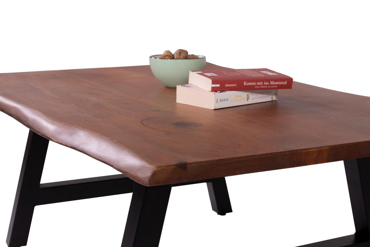 COUCHTISCH A-GESTELL - Schwarz/Braun, Holz/Metall (80/120/40cm) - SAM