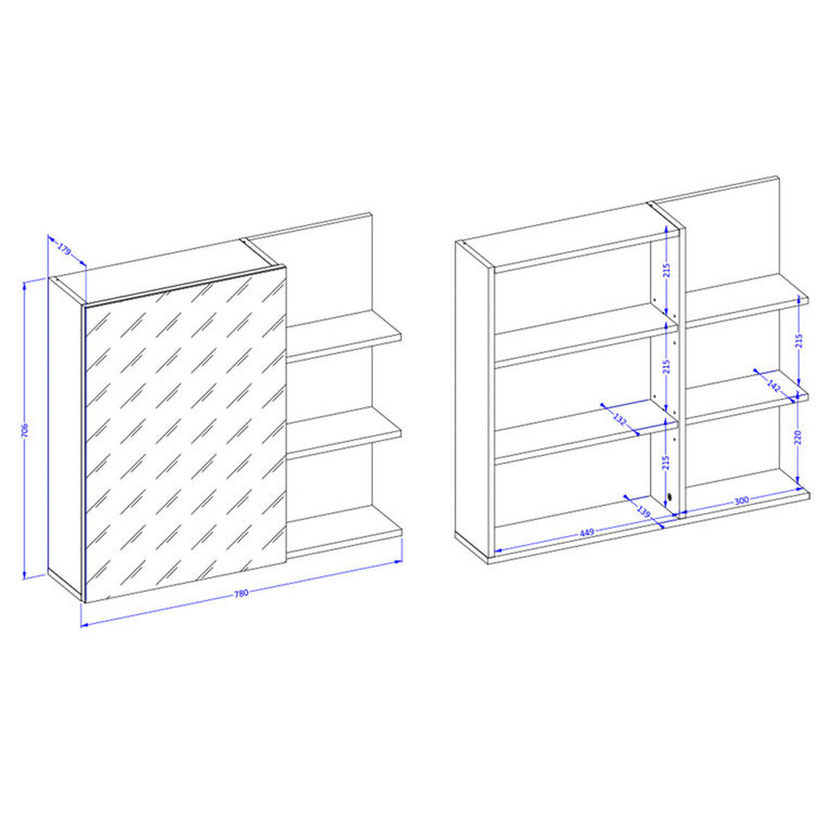 WASCHTISCHUNTERSCHRANK 78cm Sophéa 2er-Set Weiß - Weiß, Holzwerkstoff (78/50.8/48cm) - Petits-meubles