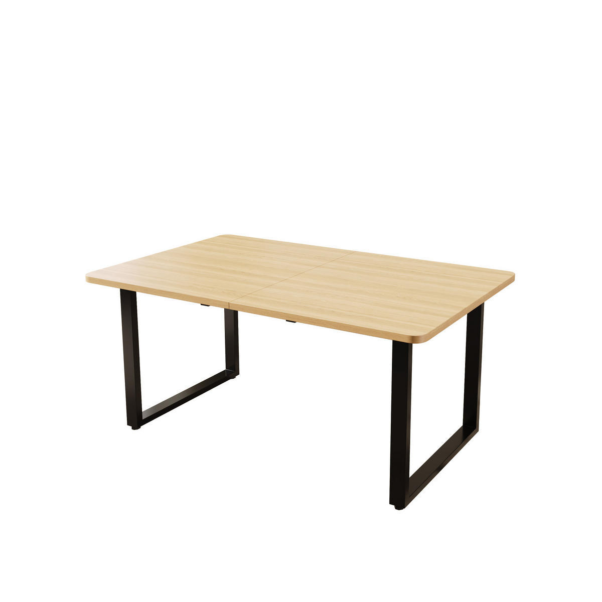 JEDÁLENSKÝ stôl 140–220/80/75 cm rozkladací pre 6–10 osôb, MDF a kovové nohy, dubová - farba duba, kompozitné drevo (220/80/75cm) - Redom