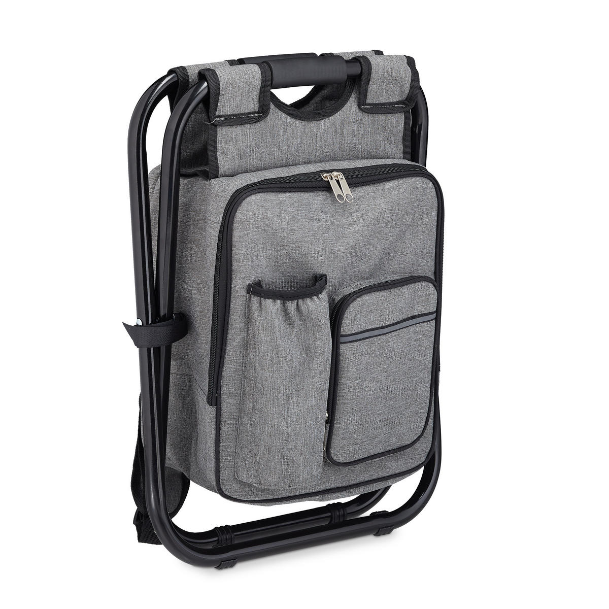 CAMPINGHOCKER - Multicolor, Textil/Metall (35/43/29cm) - Relaxdays