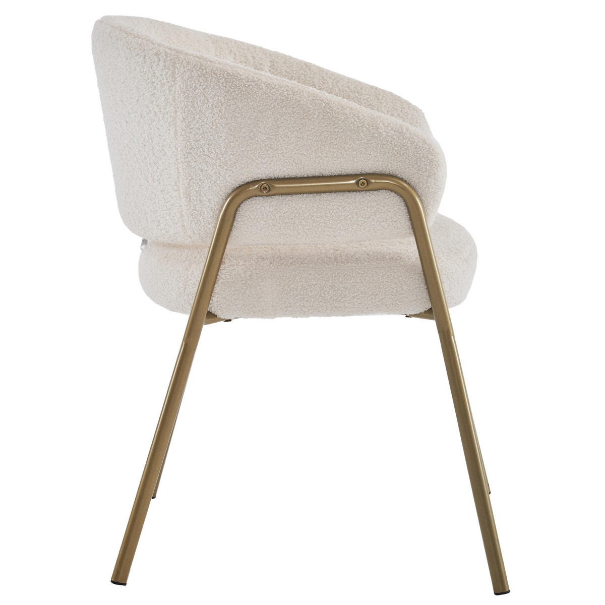 ESSZIMMERSTUHL Weiß Samt Gold Beine, Modern Lamm Design - Weiß, Textil (49/78/48cm) - FLIEKS