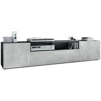 LOWBOARD Mogan Fronten in Beton Oxid Optik - Hellgrau, Holzwerkstoff (181/39/35cm) - Vladon