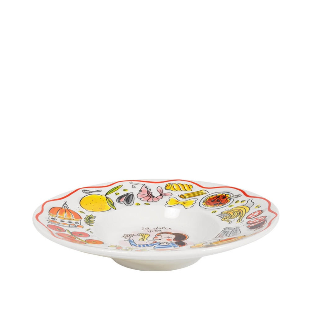 TELLER La Dolce Vita in Bunt - 24cm - Multicolor, Keramik (24/24/9.6cm) - Blond Amsterdam