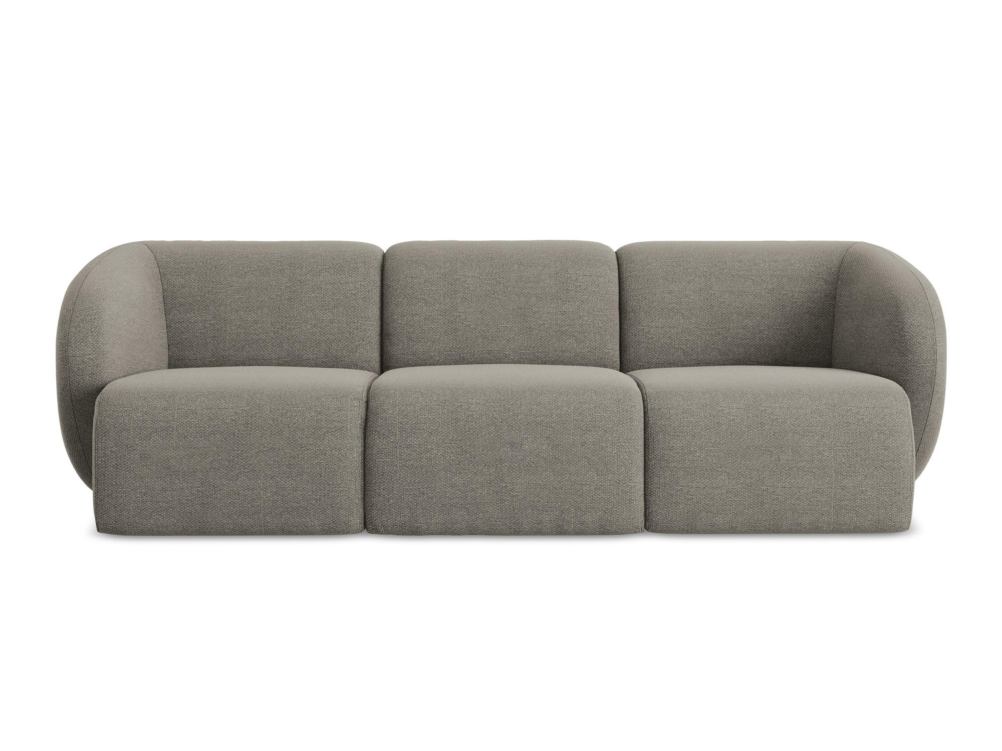 3-SITZER SOFA Bouclé Stoff Grau - Schwarz/Grau, Holzwerkstoff/Kunststoff (244/75/94cm) - Makamii
