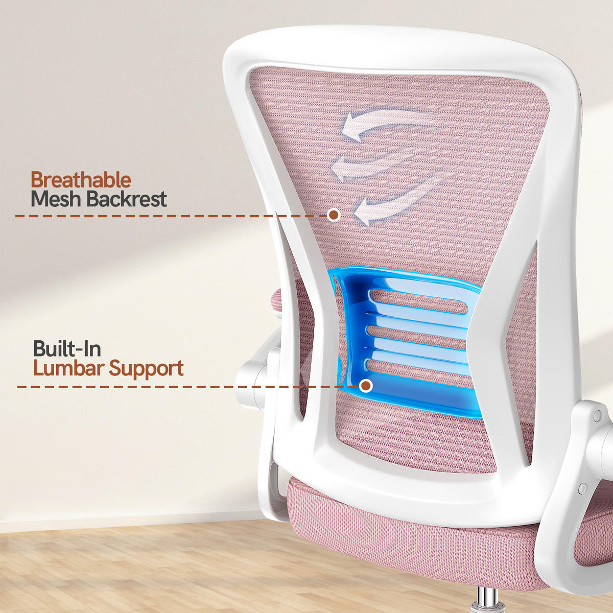 DREHSTUHL Netzbespannung Sitzkomfort Rosa - Pink, Metall (23/52/62cm) - Rattrix