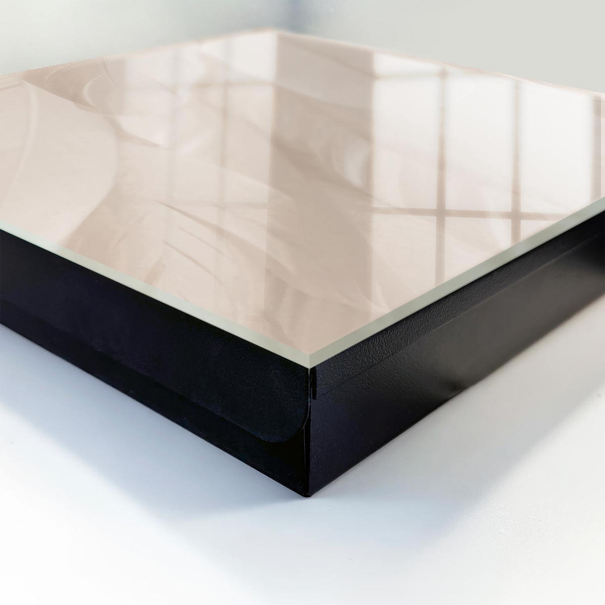 SCHLÜSSELBOX Schwarz 30x30 cm- Türöffnung nach rechts - Cremige Leichtigkeit - Creme, Metall (30/30/5cm) - TULUP