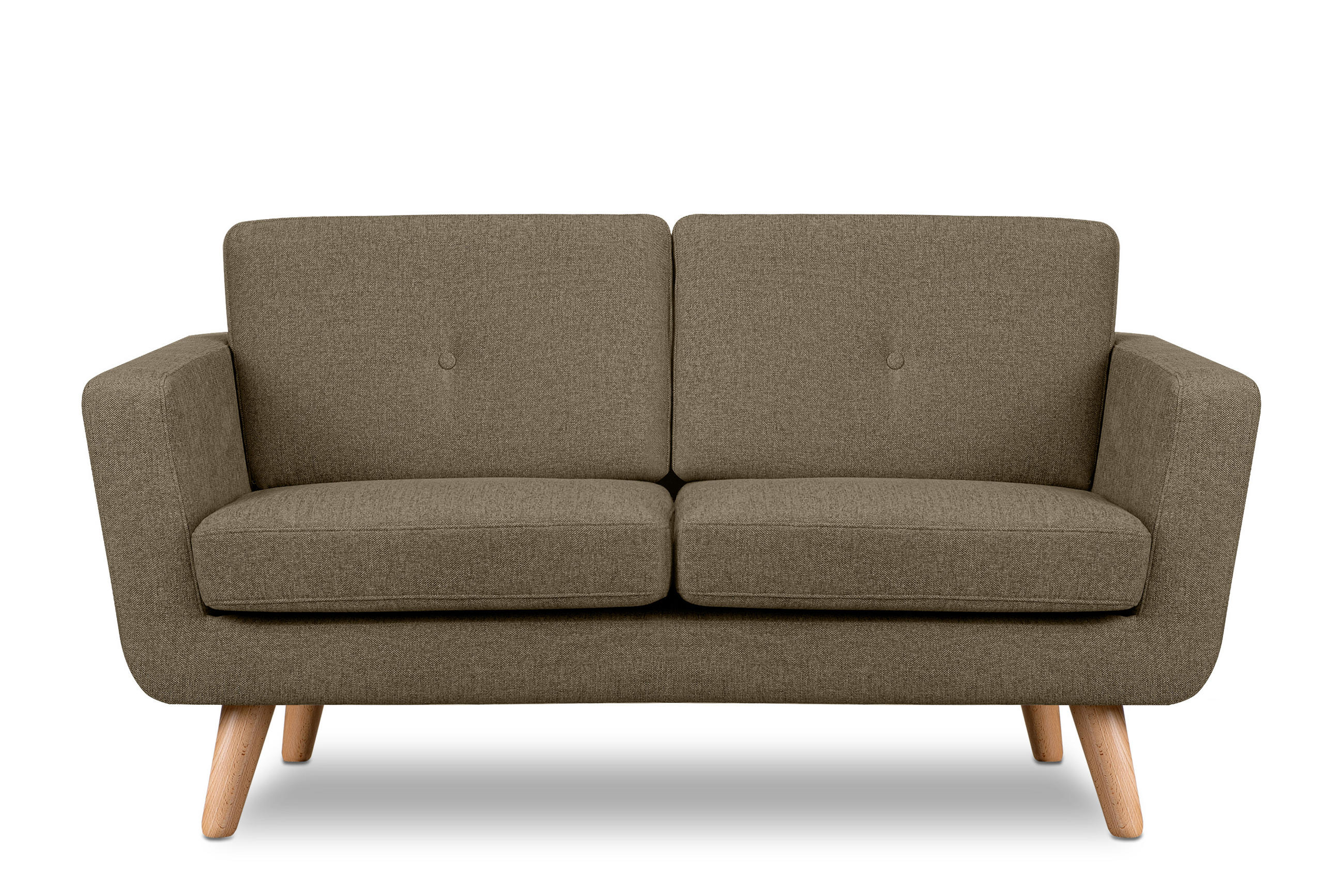 2-SITZER-SOFA TAGIO II mit Armlehnen, Kaffeebraun - Dunkelbraun, Textil (88/80/153cm) - KONSIMO®