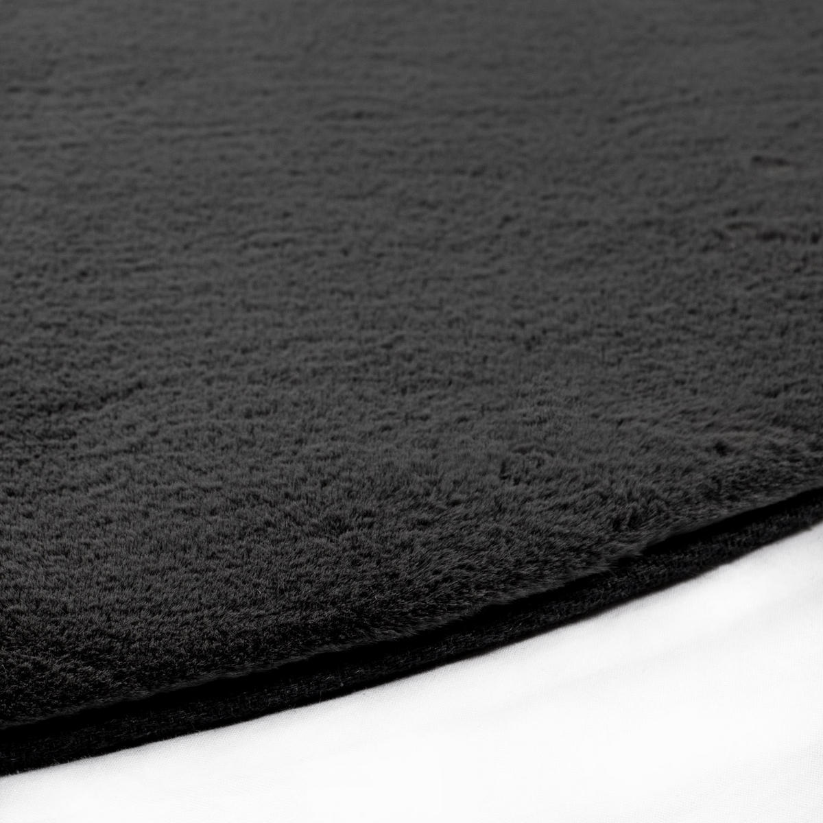 HOCHFLOR-TEPPICH Topia 400 Graphite 160 cm Rund - Schwarz, Textil (160/160cm) - carpet city
