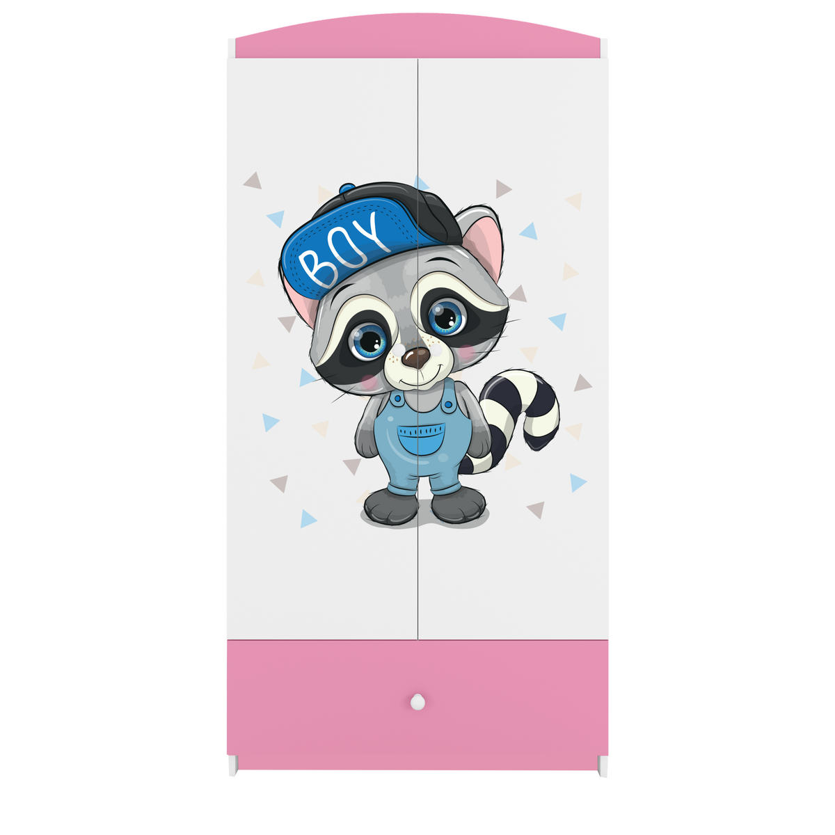 KINDERKLEIDERSCHRANK Waschbär 90/175/52 - Hellrosa, Holzwerkstoff (90/175/52cm) - Kocot Kids