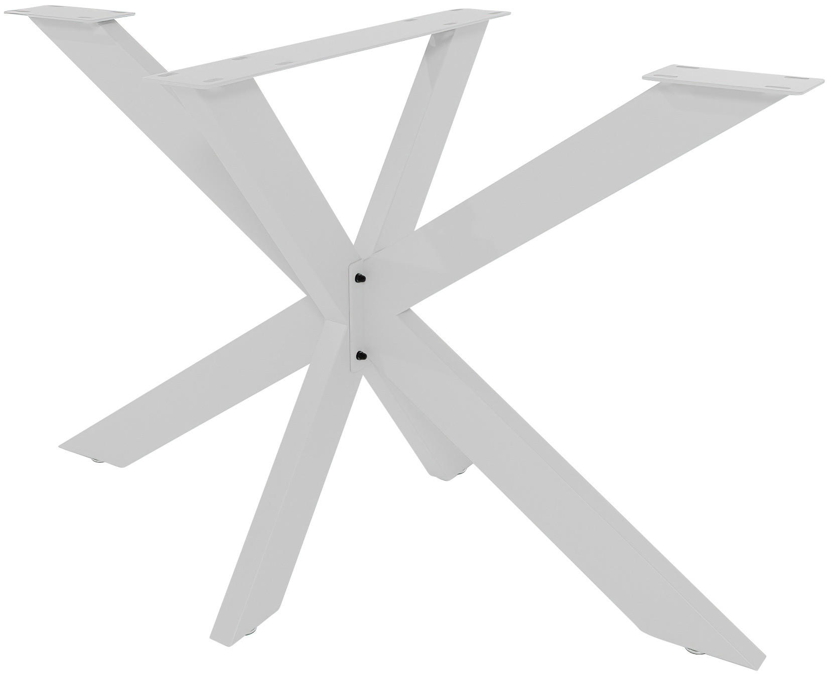 TISCHGESTELL Metall KRYT Weiß | inkl. Schrauben + Bodenschoner | 71x120x68cm - Weiß, Metall (120/71/68cm) - DELUKE