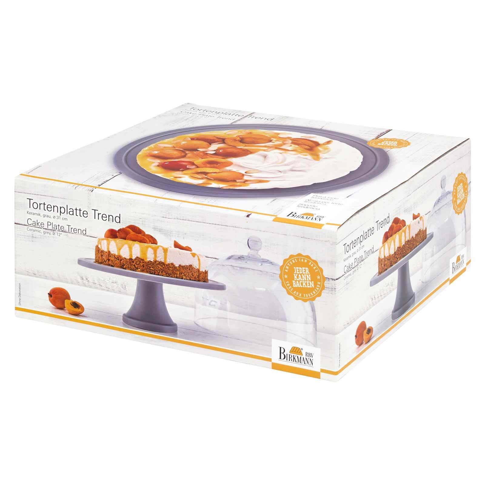 TORTENPLATTE Easy Baking grau Ø 31 cm - Grau, Keramik (31/11/31cm) - Birkmann