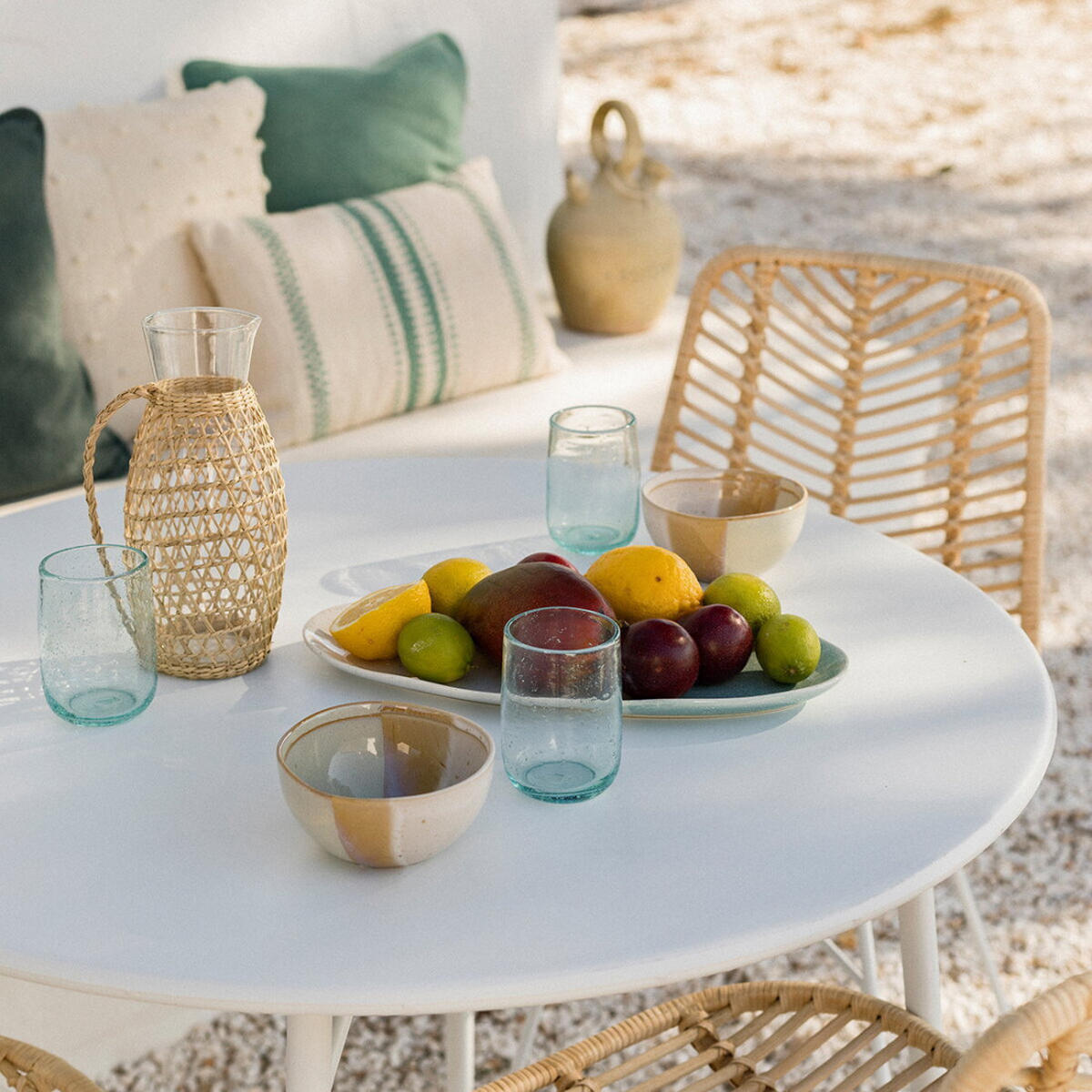 GARTENTISCH Loise Weiß 89 cm x 74 cm - Weiß, Metall (89/89/74cm) - Kenay Home