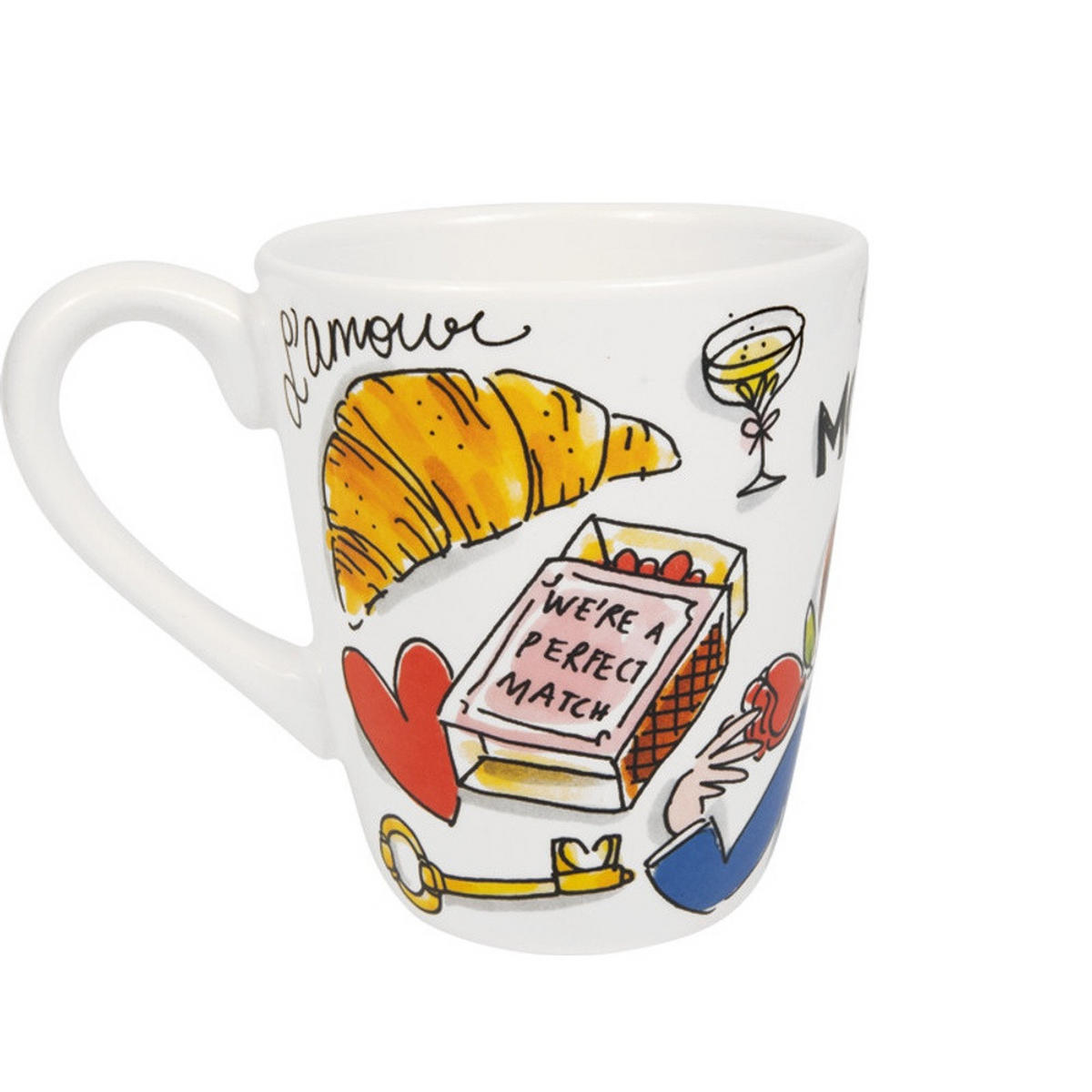 BECHER Valentinstag Monsieur in Bunt - 350 ml - Multicolor, Keramik (0.35L) - Blond Amsterdam