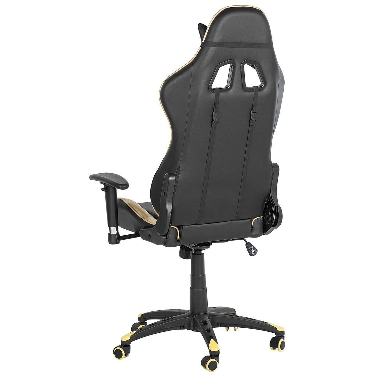 BÜROSTUHL Kunstleder Schwarz/Gold Knight - Schwarz, Kunststoff/Textil (71/129/71cm) - Beliani
