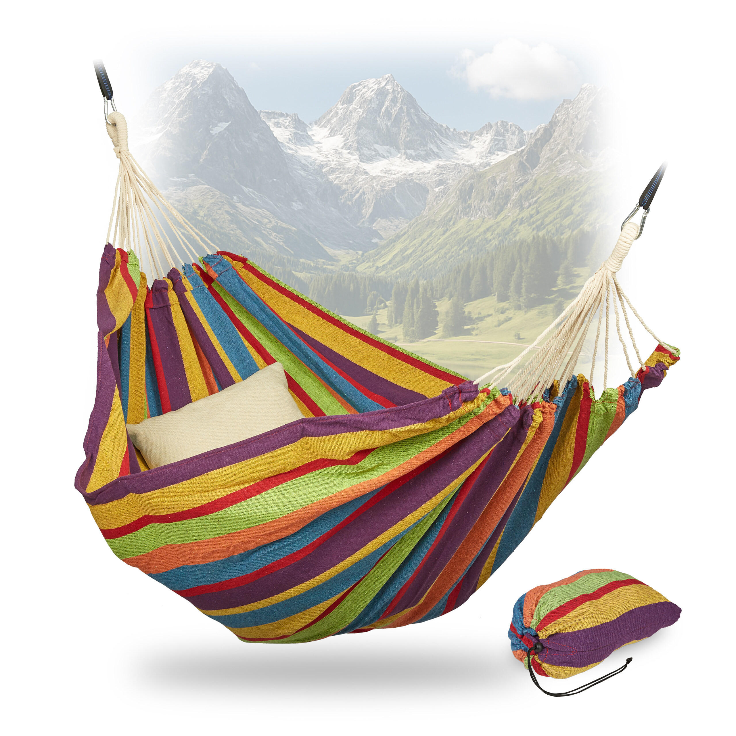 HÄNGEMATTE - Multicolor, Textil (150/2.5/250cm) - Relaxdays