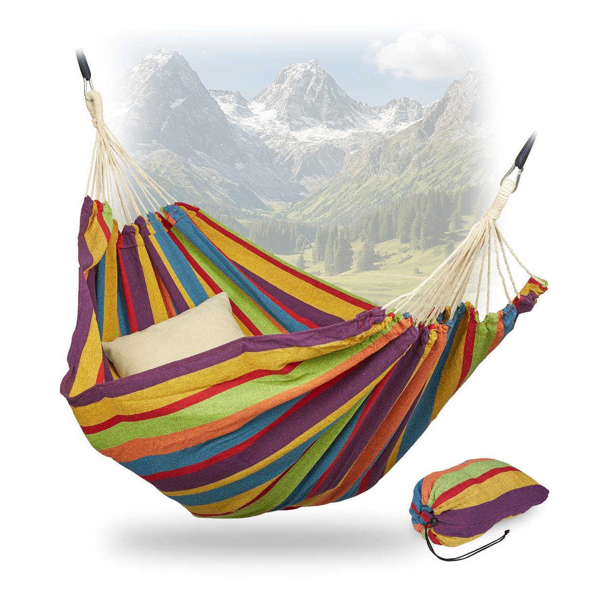 HÄNGEMATTE - Multicolor, Textil (150/2.5/250cm) - Relaxdays