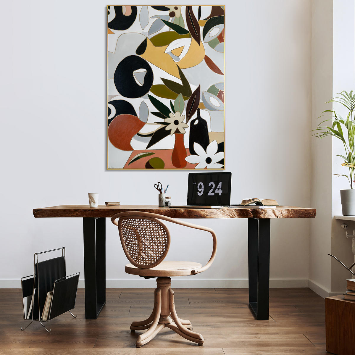 GEMÄLDE Goldene Komposition Schattenfugenrahmen Gold 140x100 cm - Goldfarben, Holz (140/100cm) - YS-art gallery