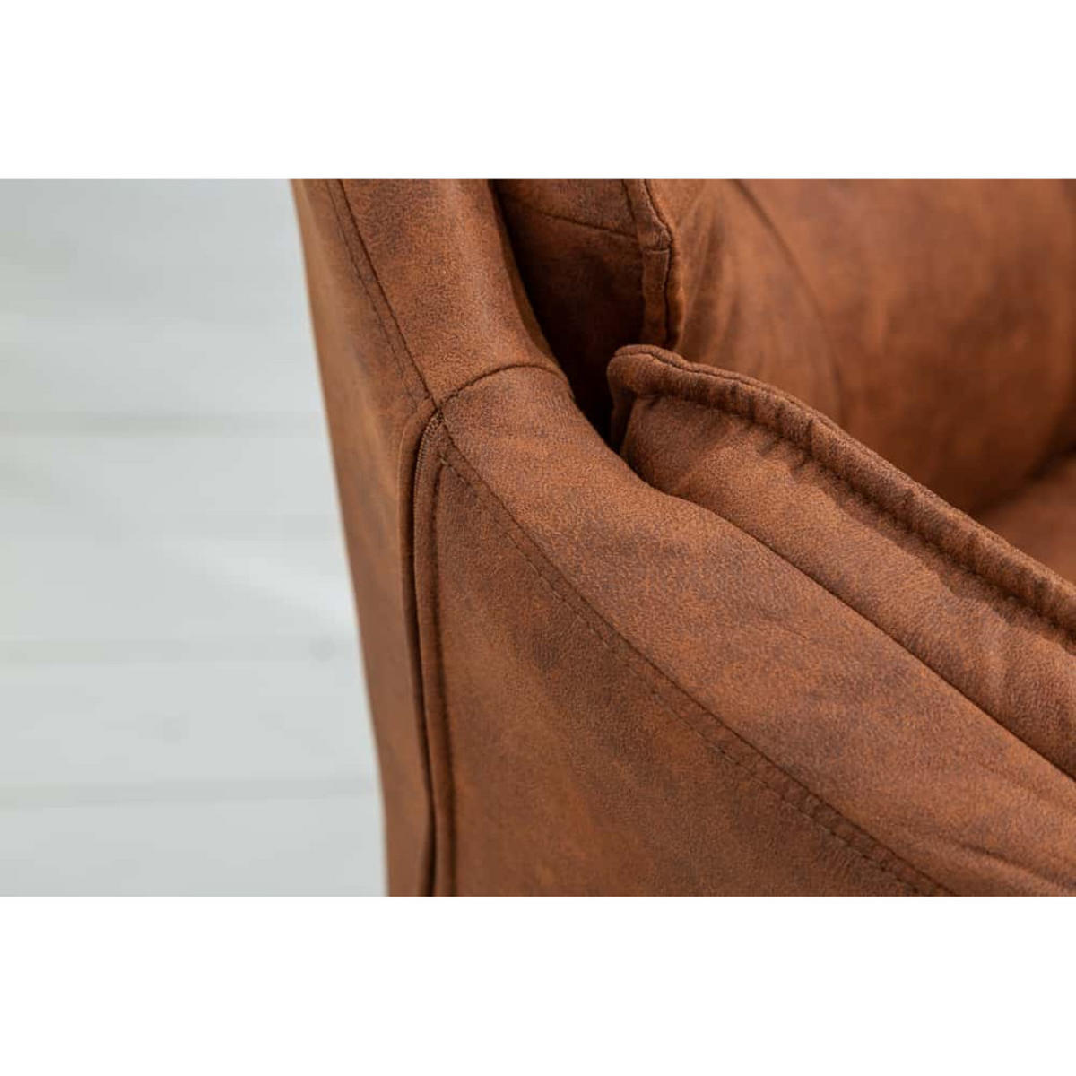 ARMLEHNSTUHL MR. LOUNGER Microfaser Hellbraun, Schwarz - Hellbraun/Schwarz, Textil/Metall (63/85/62cm) - riess-ambiente