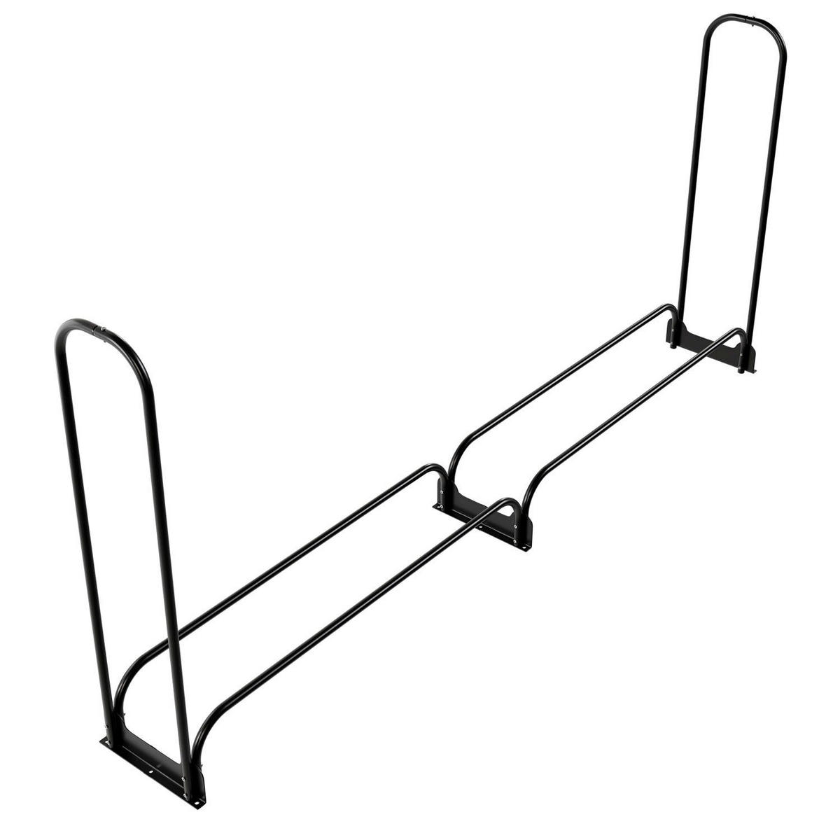 KAMINHOLZREGAL mit Abdeckung - Schwarz, Metall (260/117/36cm) - Juskys