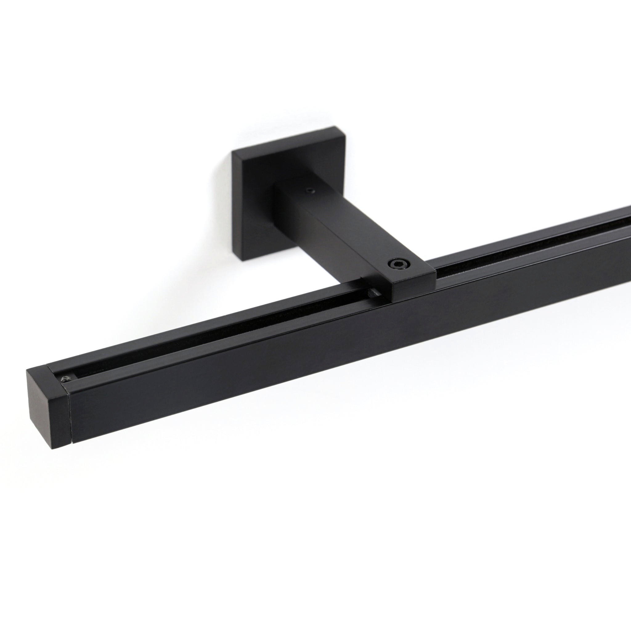 GARDINENSCHIENE 1-lauf Cube - Schwarz, Metall (60cm) - Deco-Raum