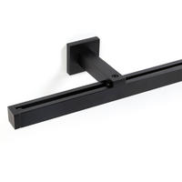 GARDINENSCHIENE 1-lauf Cube - Schwarz, Metall (60cm) - Deco-Raum