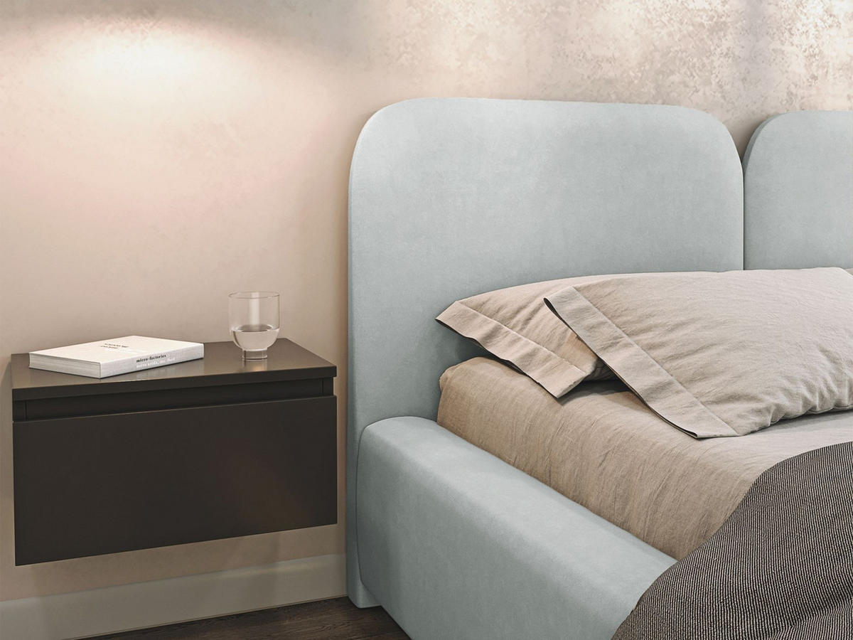 POLSTERBETT Comoves 160x200 Hellgrau mit Veloursbezug und LED - Hellgrau, Textil (160/200cm) - Selsey