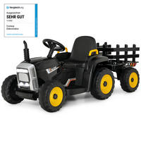 TRAKTOR 12 V 3-växlad Svart - Svart, Plast (135/53/51cm) - COSTWAY