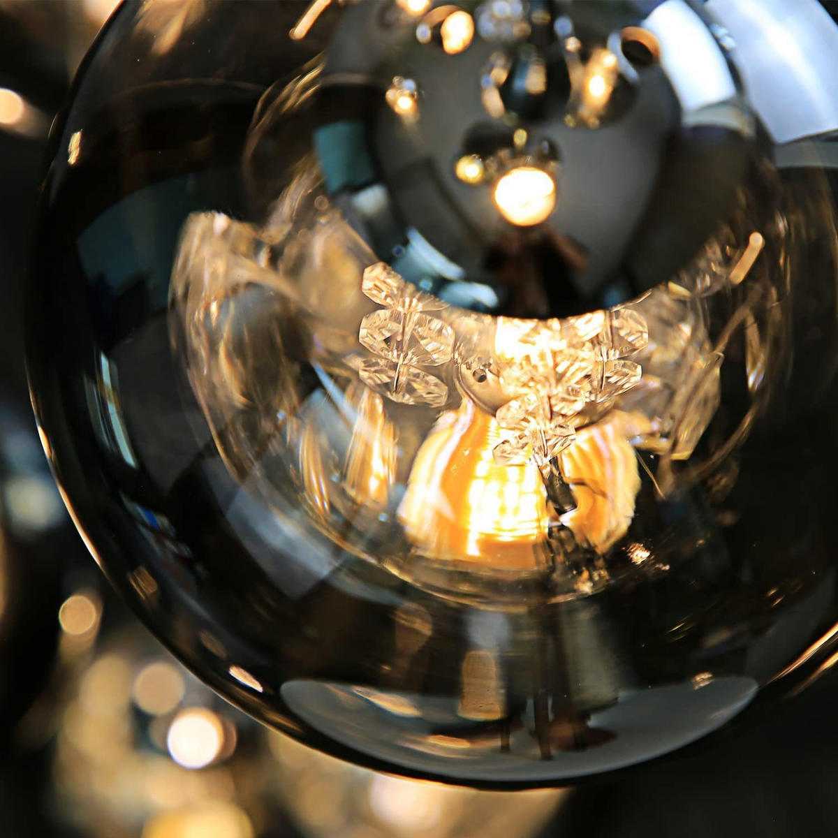 LED-HÄNGELEUCHTE Flamjarl 30/150/30 cm - Grau, Glas (30/30/150cm) - ZMH