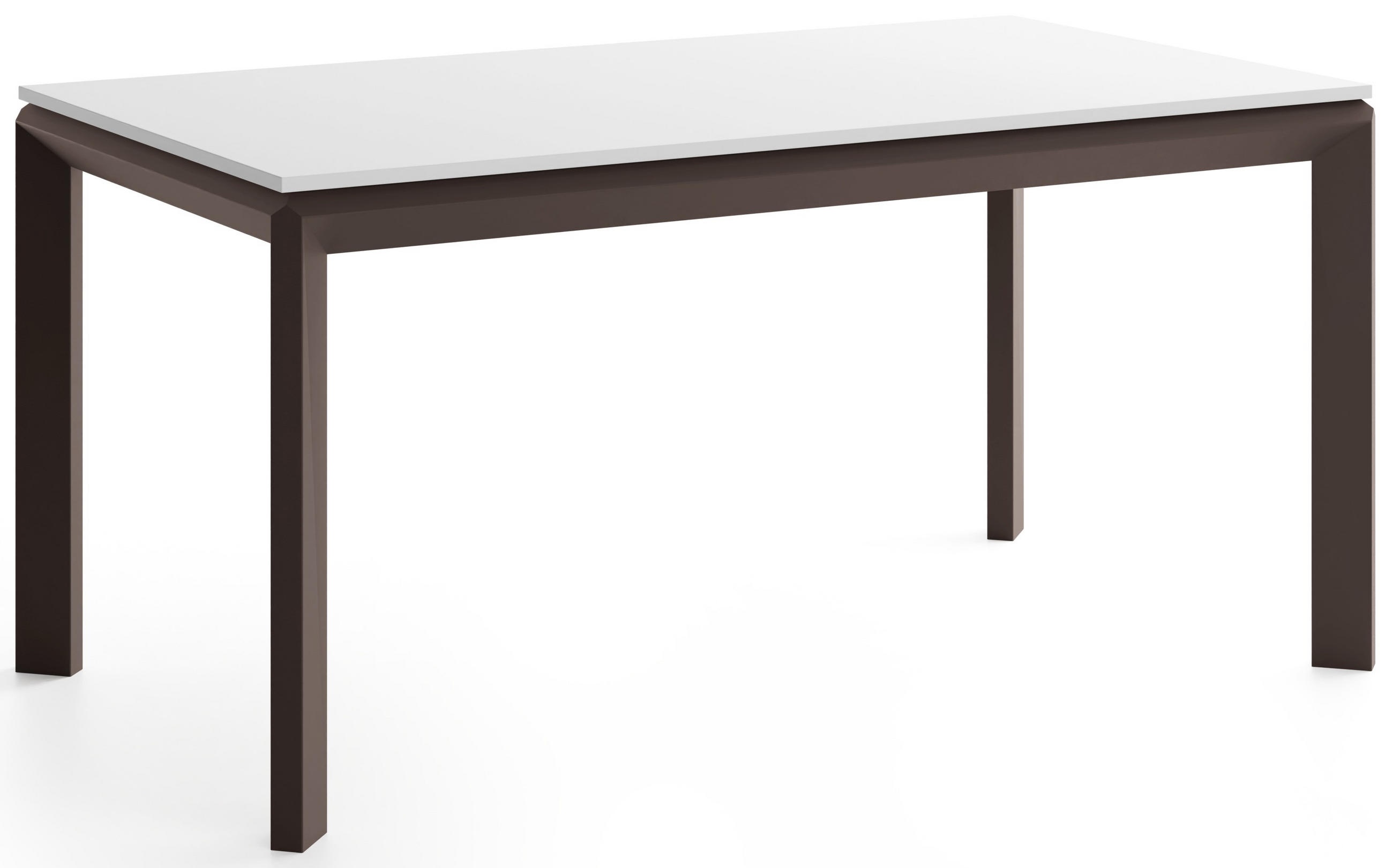 ESSTISCH Elan rechteckig ausziehbar verlängerbar mit Braunen Metallbeinen, Weiß 180-270/90/76 cm - Weiß/Braun, Holzwerkstoff/Metall (90/270/78cm) - WFL GROUP
